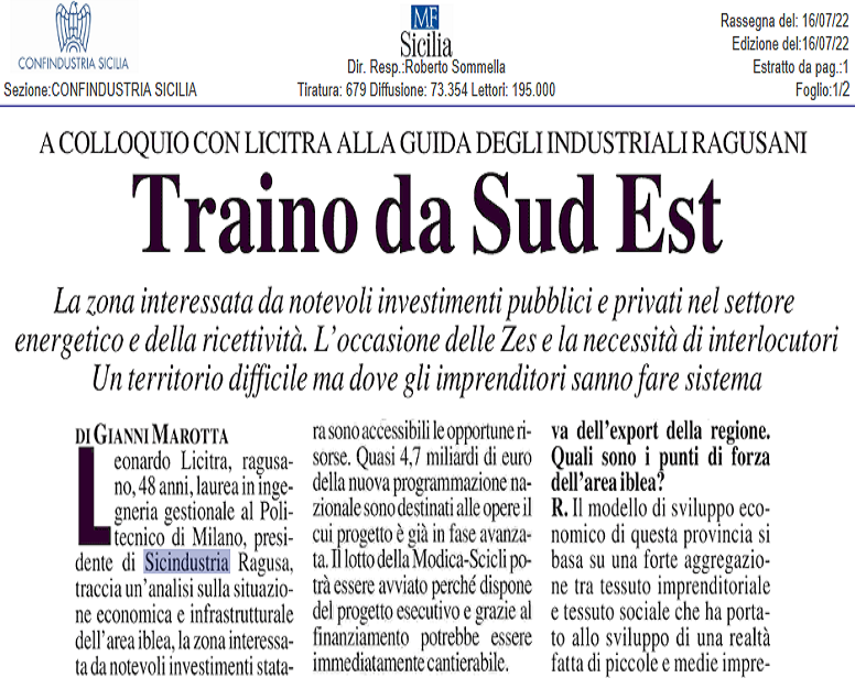 INTERVISTA A LEONARDO LICITRA, TRAINO DA SUD EST - 15/07/2022